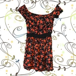 Floral off the shoulder strapless Ardene dress womens medium